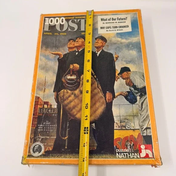 🇺🇸 Vintage Nathan 1000 Piece Puzzle Norman Rockwell Three Umpires SEALED BAG - Picture 10 of 11